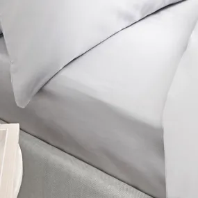 100% Cotton  400 Thread Count Sateen Fitted Sheet  - Dove Grey