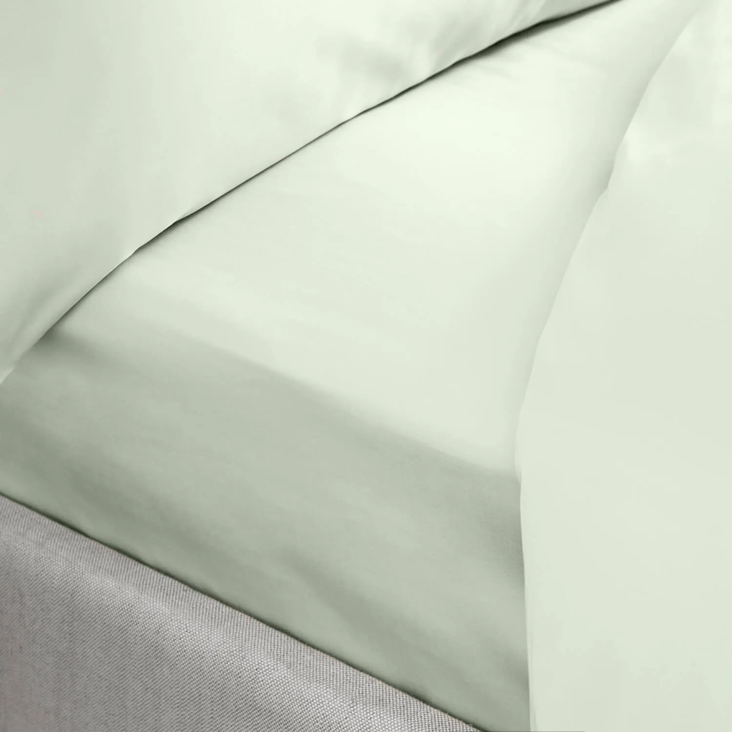 100% Cotton  400 Thread Count Sateen Fitted Sheet - Green