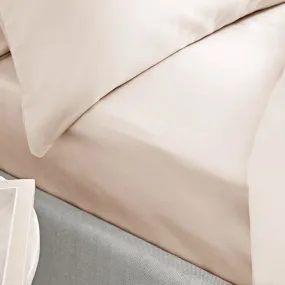 100% Cotton 400 Thread Count Sateen Fitted Sheet - Oyster