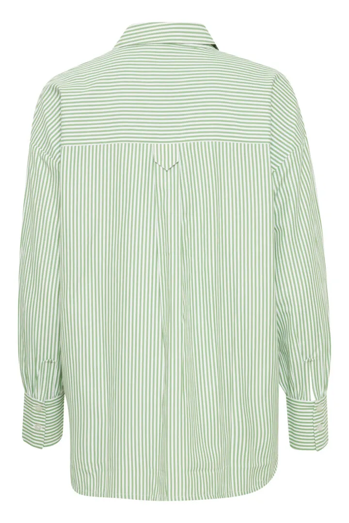 3516- Green Pinstripe Shirt- Fransa