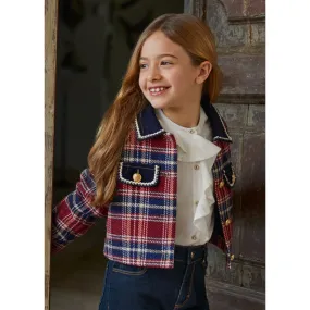 Abel & Lula Plaid Coat Navy 5.831_003