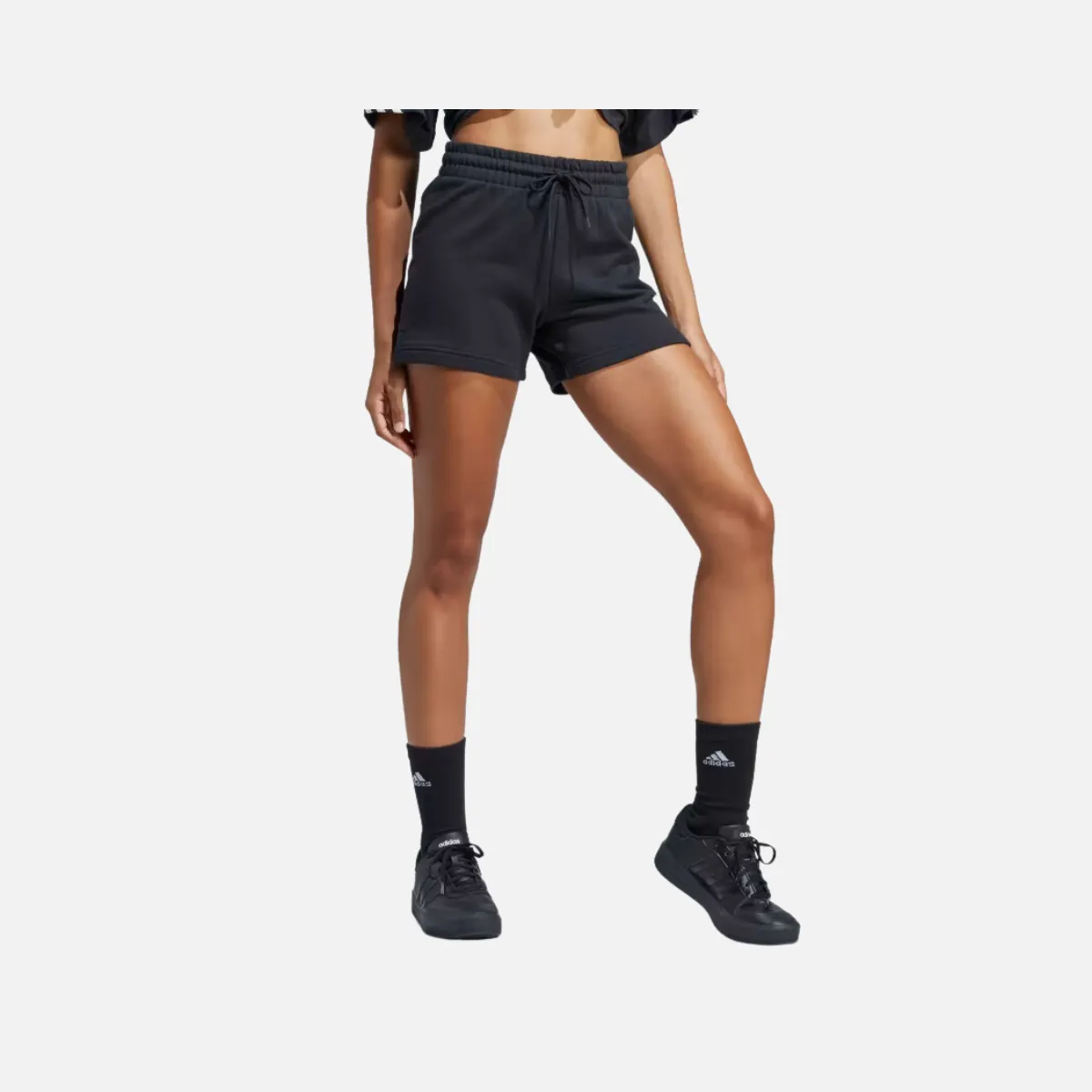 Adidas Essentials Linear French Terry Women's Shorts -Black/White