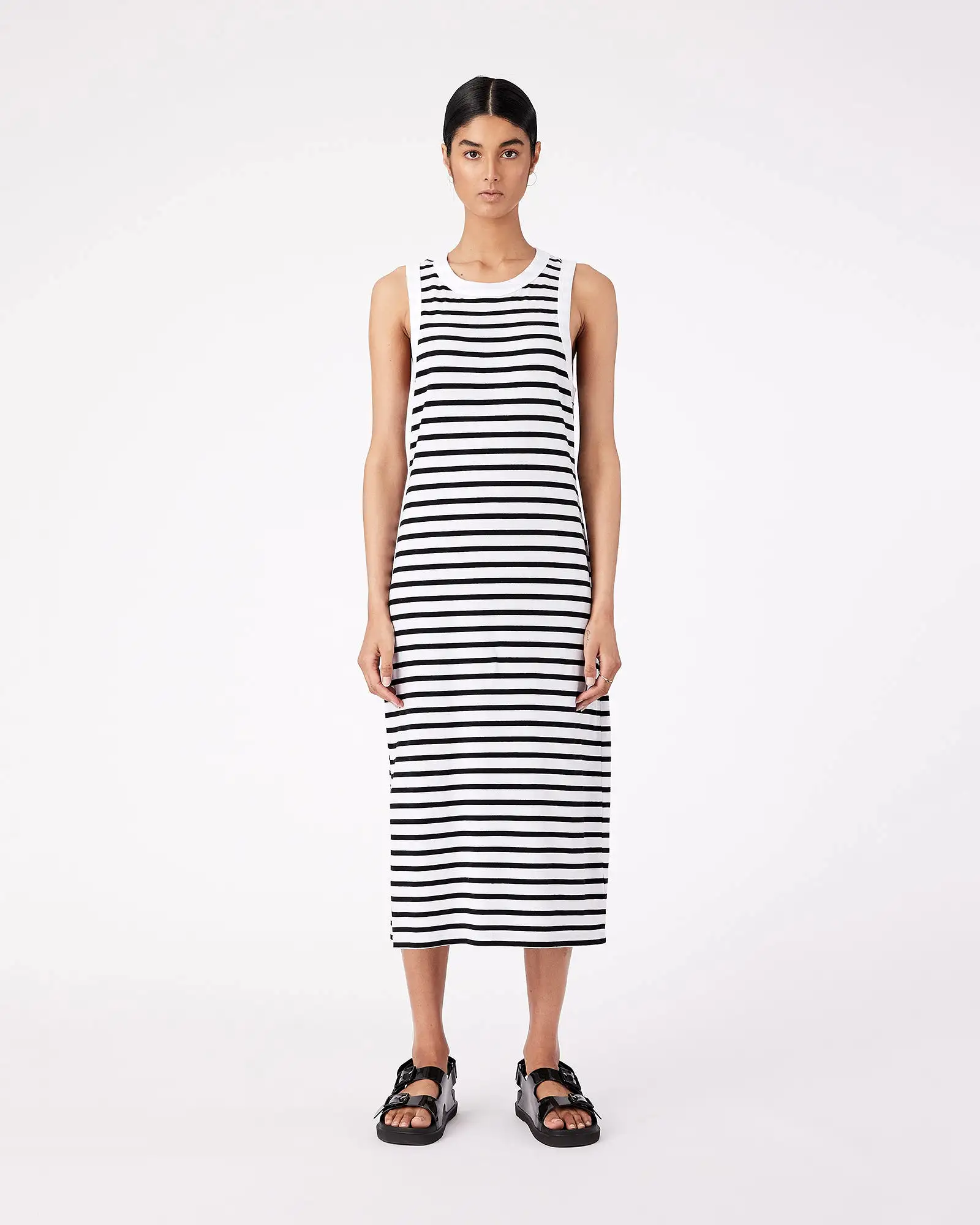 ADUT DRESS - BLACK ROCK STRIPE