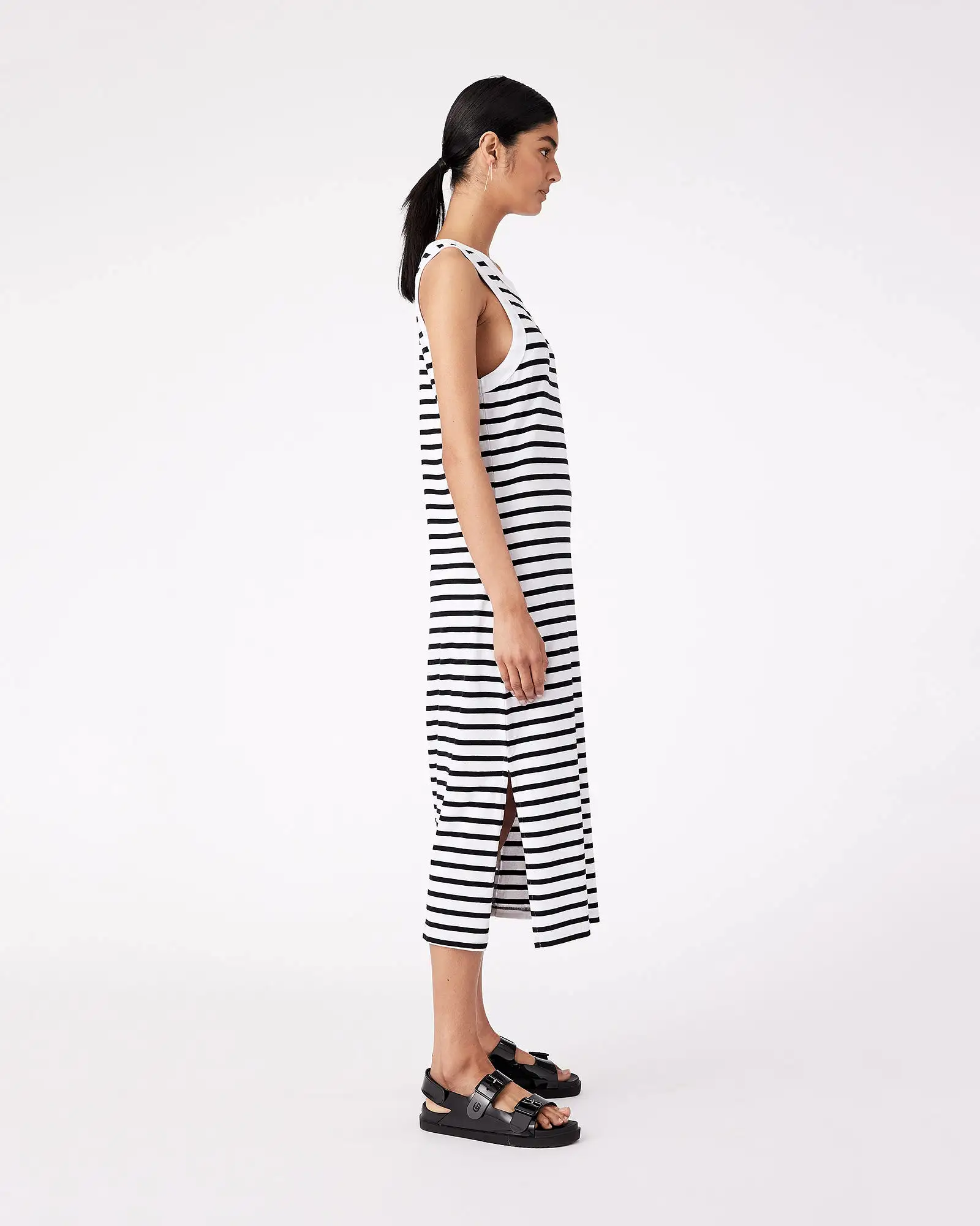 ADUT DRESS - BLACK ROCK STRIPE