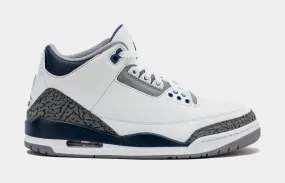 Air Jordan 3 Retro Midnight Navy Mens Lifestyle Shoes (White/Midnight Navy/Cement Grey) Free Shipping