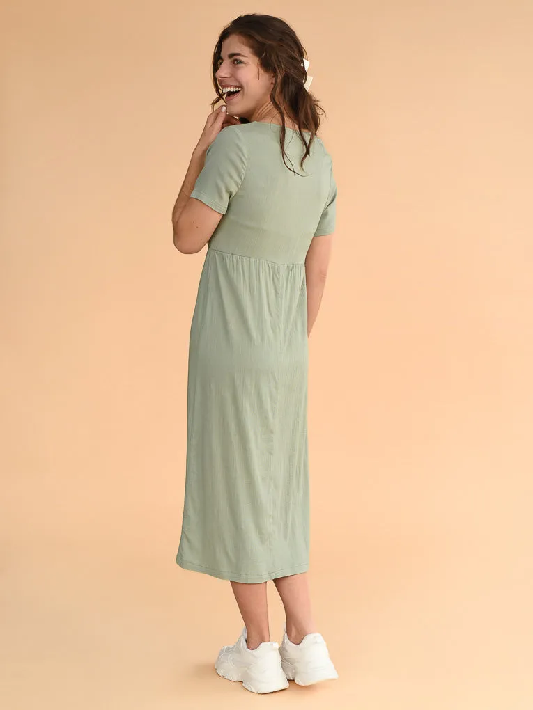 Alice Green Square Neckline Dress