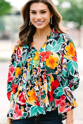 All On You Black Floral Blouse