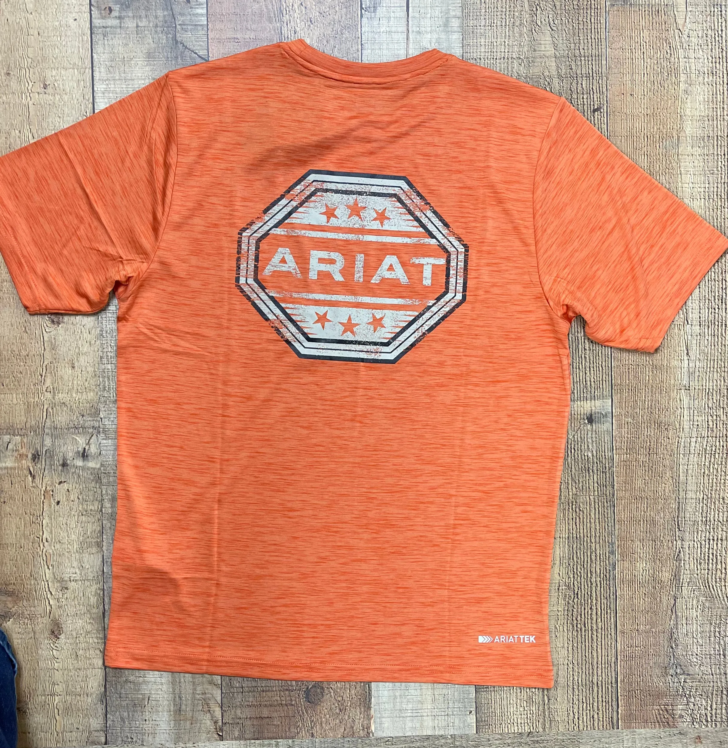 Ariat Men's Charger Stamp Blood Orange/Red Short Sleeve Tee Shirt