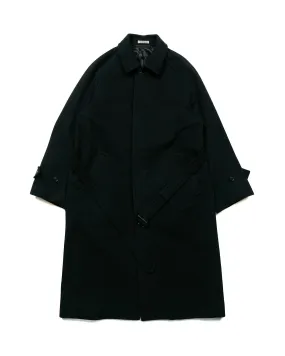 Auralee Cashmere Wool Mosser Soutien Collar Coat Black