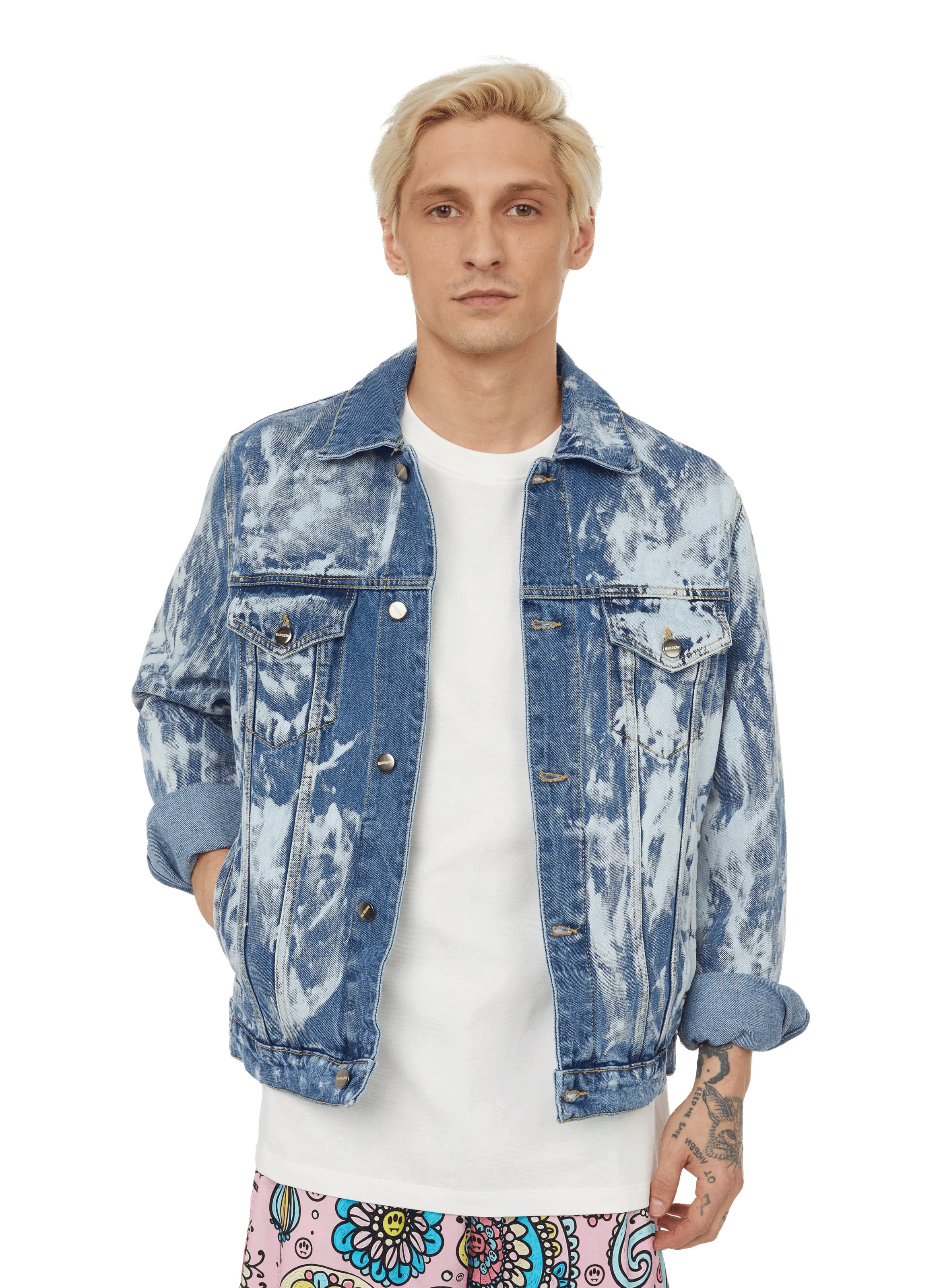 BARROW  Faded denim jacket - Multicolour