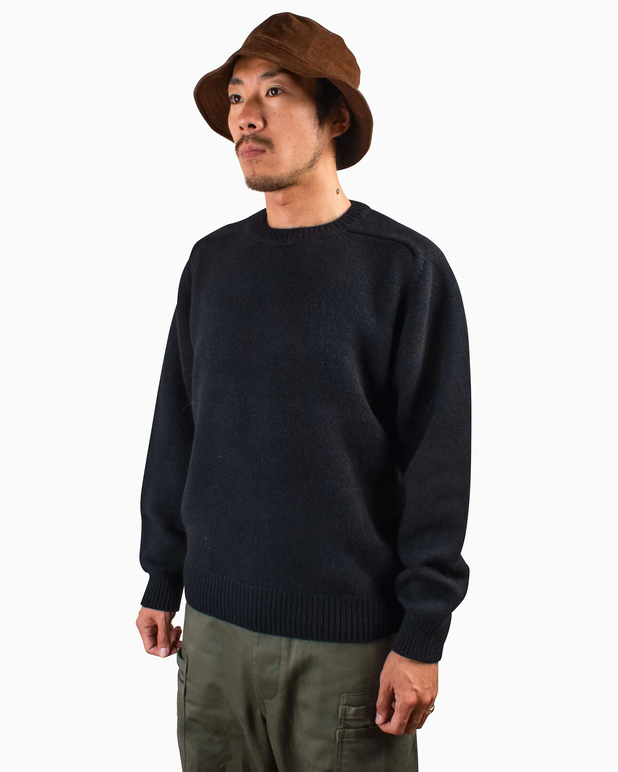 Batoner Heavy Weight Cashmere Crew Black