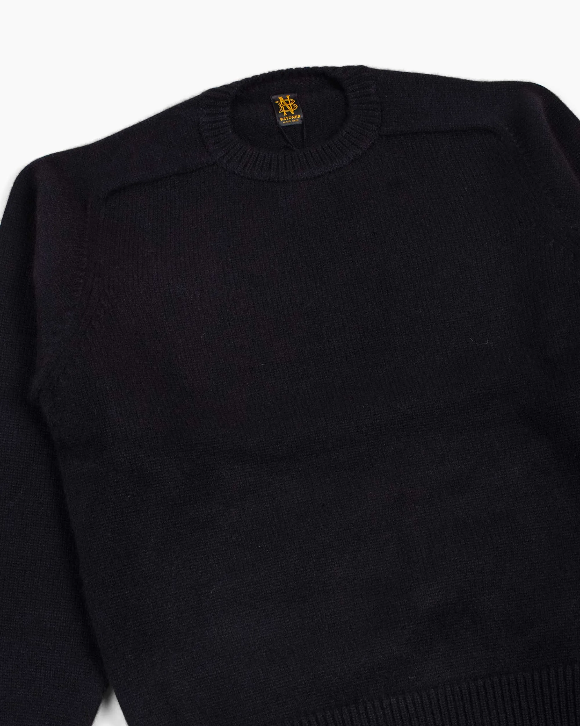 Batoner Heavy Weight Cashmere Crew Black