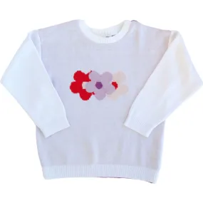 Bizz x Siss Power To The Flower Knit Sweater, White