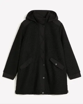 Black Padded Sherpa Coat