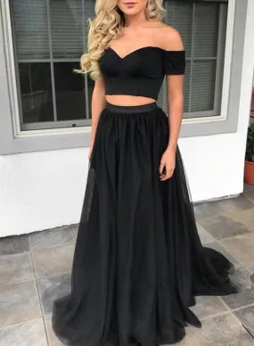 Black Prom Dresses, Two piece Prom Dresses , Formal Dresses, Party Dresses