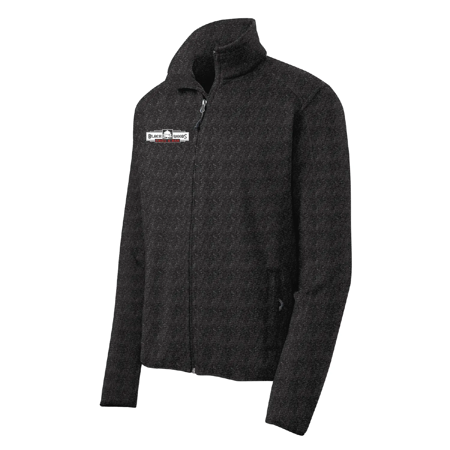 Black Woods Mens Sweater Fleece Jacket