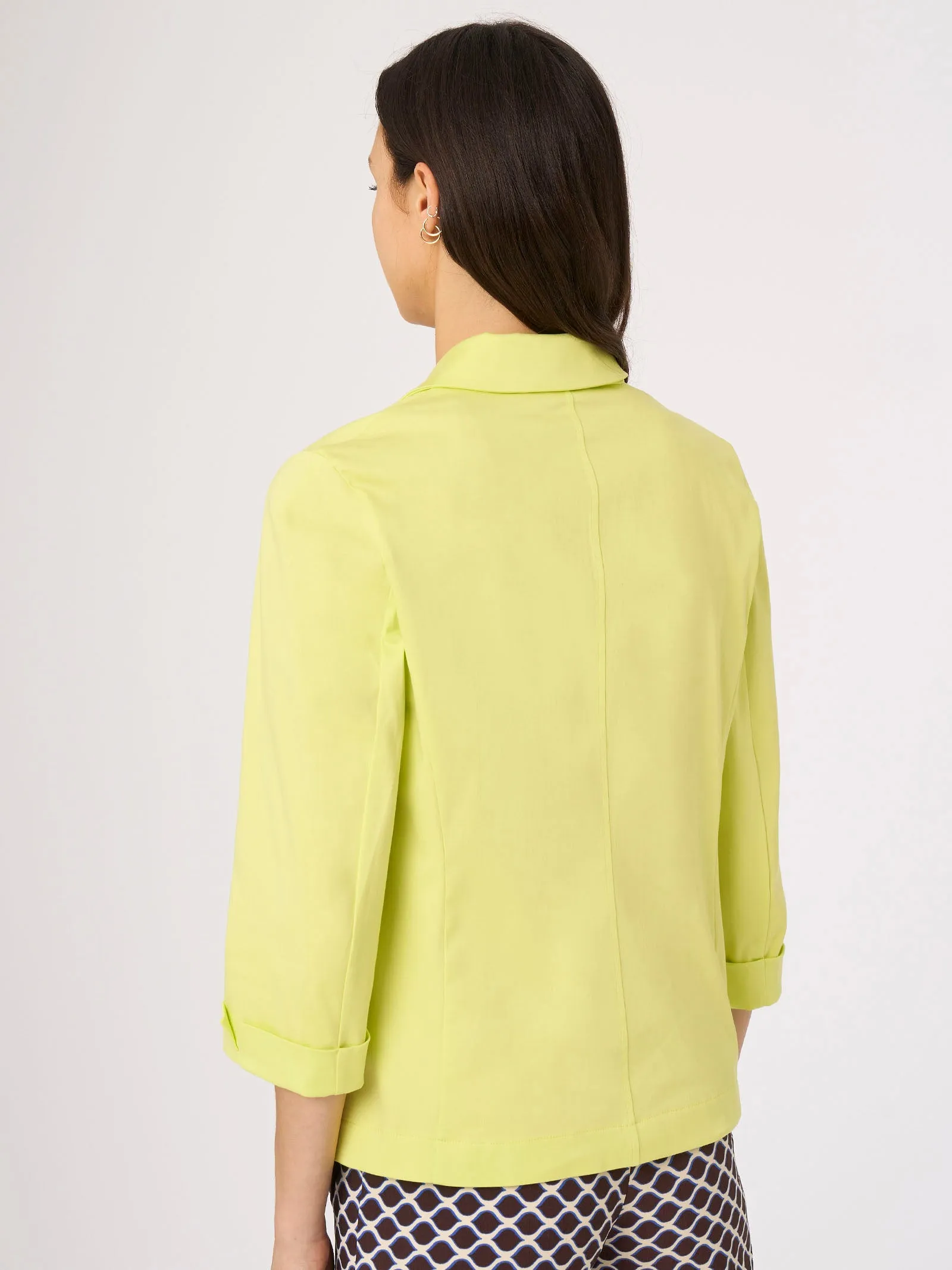 Blazer con manica 3/4 in Satin Power - Daiquiri Green