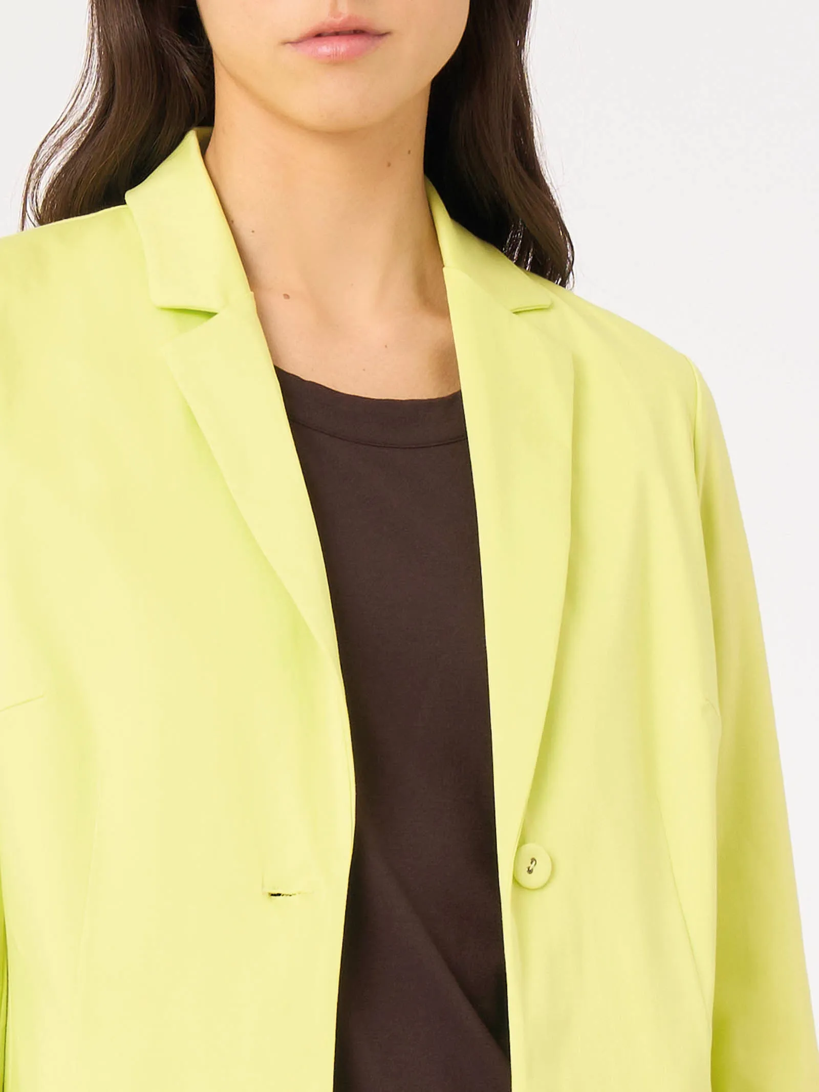 Blazer con manica 3/4 in Satin Power - Daiquiri Green