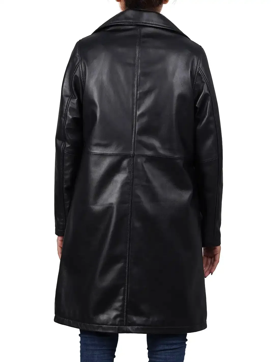 Bryson Relax Fit Black Leather Coat