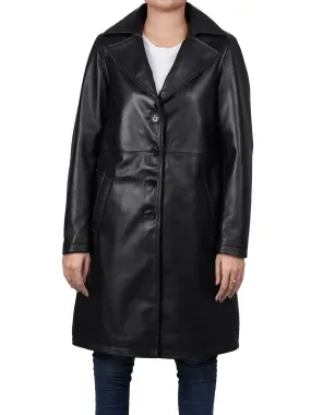 Bryson Relax Fit Black Leather Coat