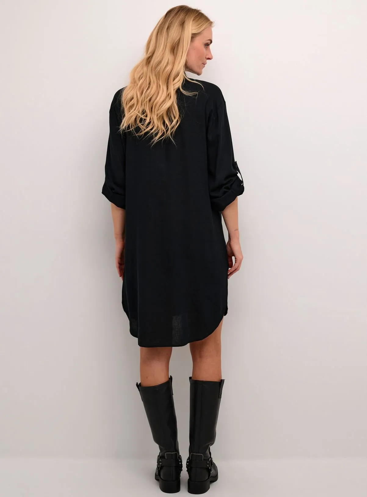 Buy KAFFE Milia Mid Thigh Length Shirt Dress Black 10 | Dresses | Tu