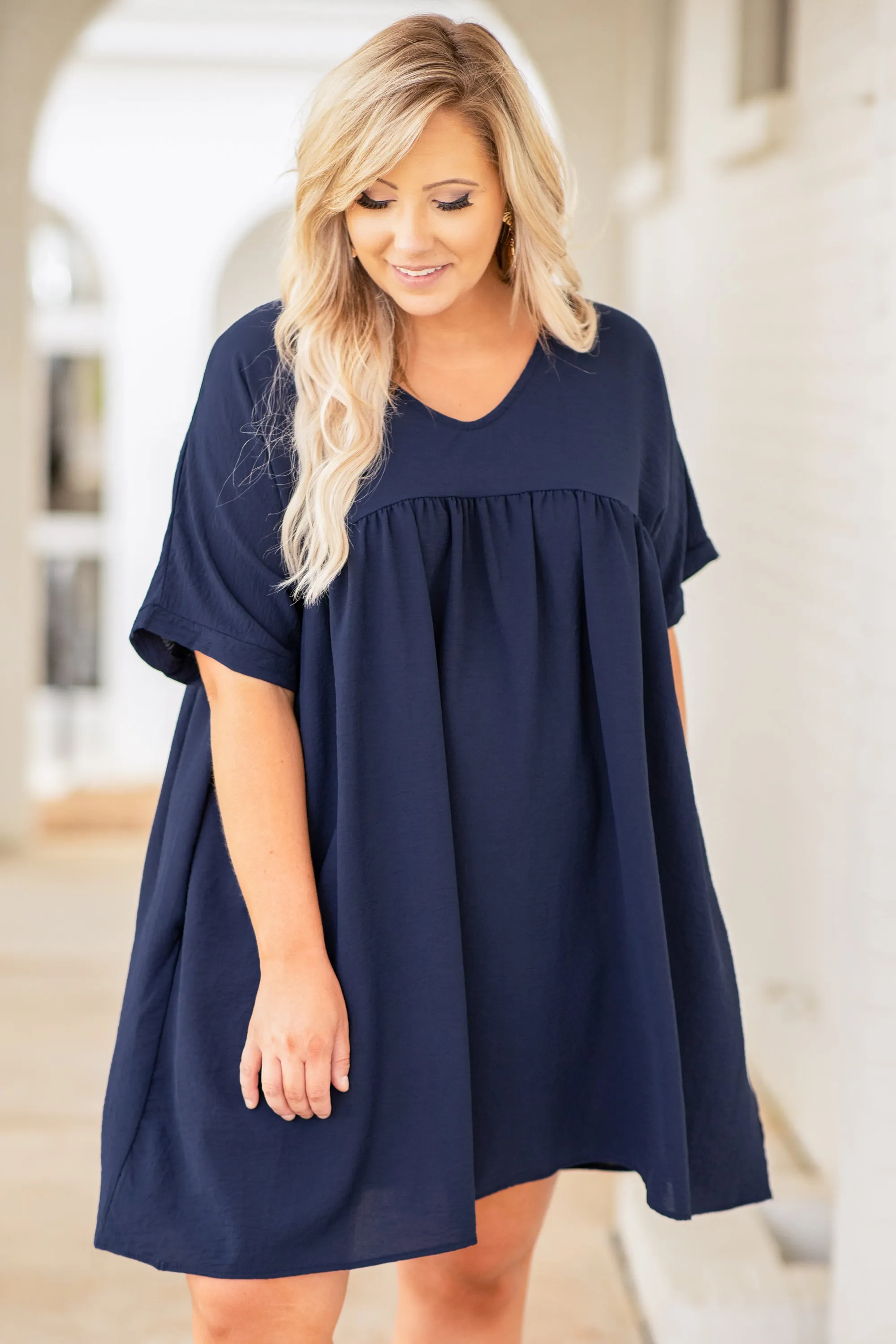 Catch My Breath Dress, Navy