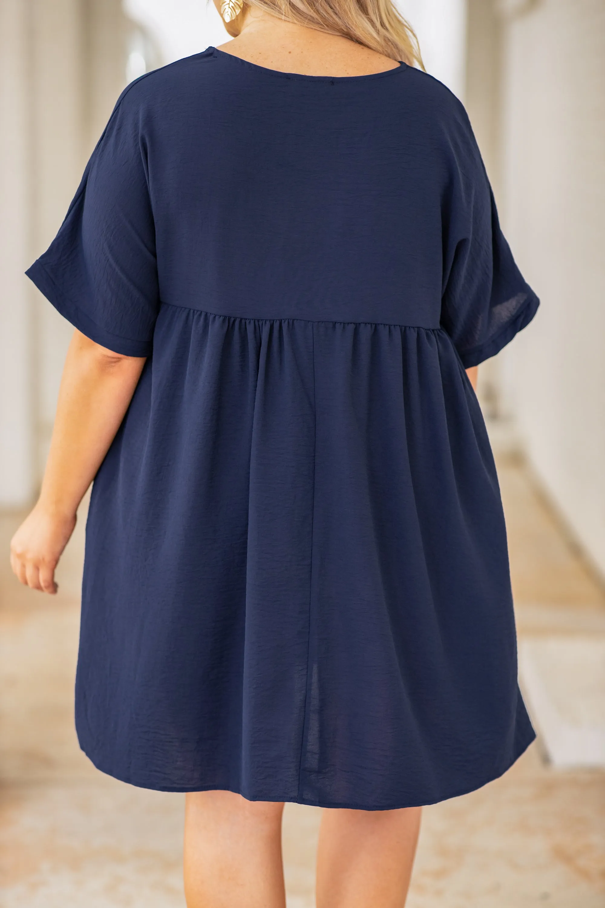 Catch My Breath Dress, Navy