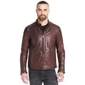 Chocolate brown leather jacket mens