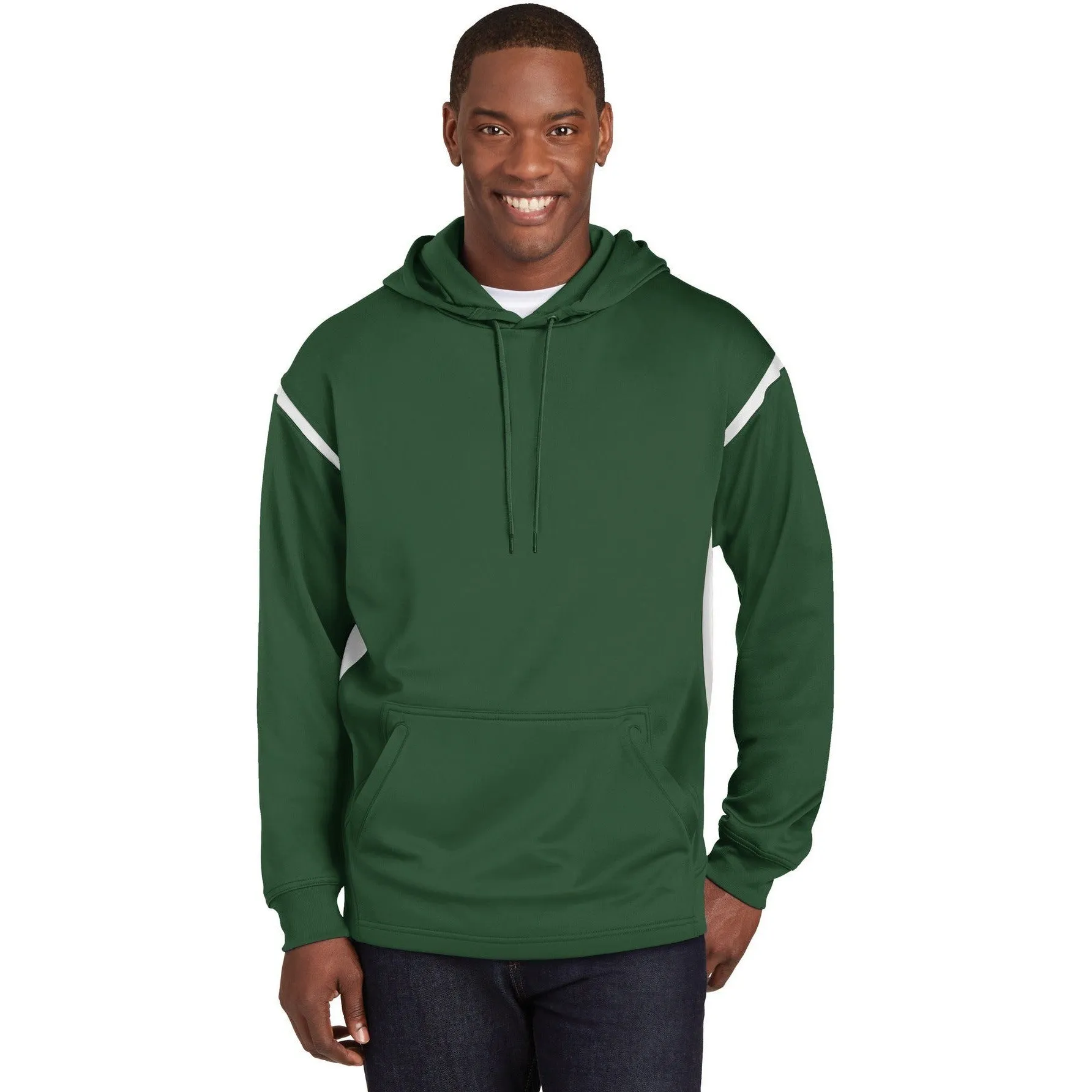 CLOSEOUT - Sport-Tek Tech Fleece Colorblock Hooded Sweatshirt