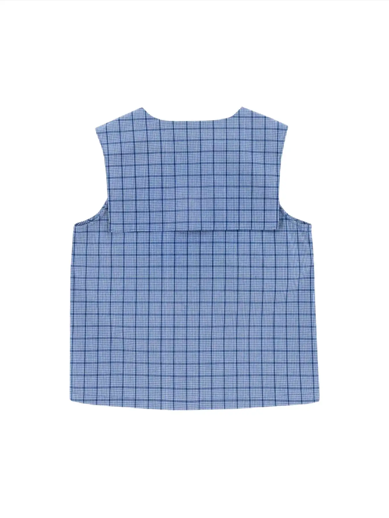 Cobalt Blue Check Collar Top