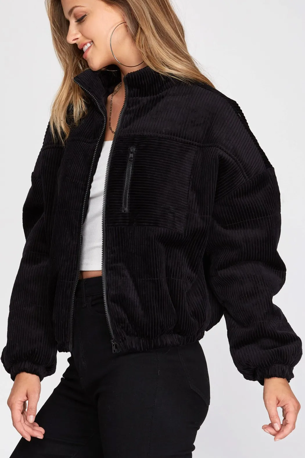 Corduroy Puffer Jacket