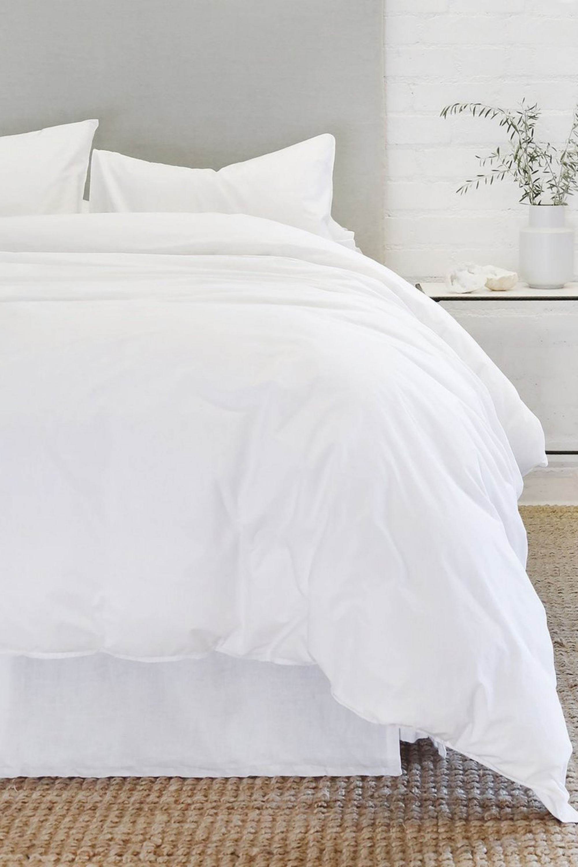 Cotton Sateen Duvet Cover in White