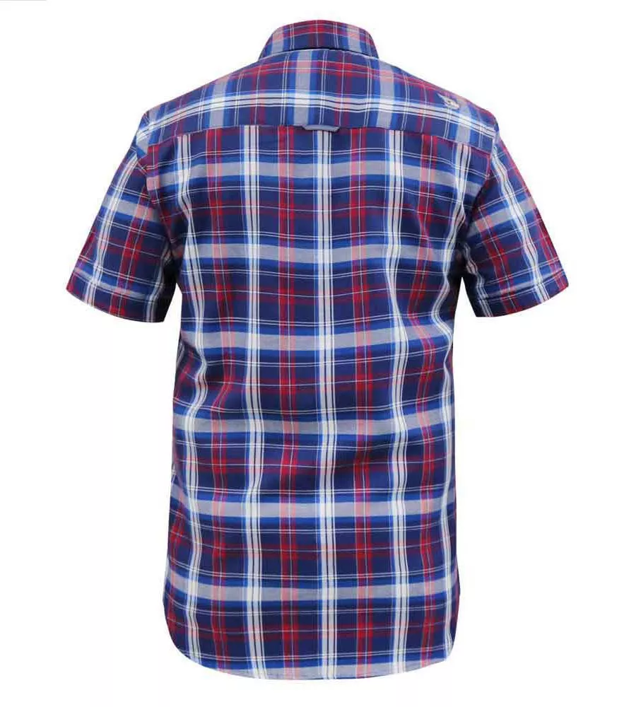 D555 Big Mens Blue/Red Short Sleeve Check Shirt (PORTLAND)