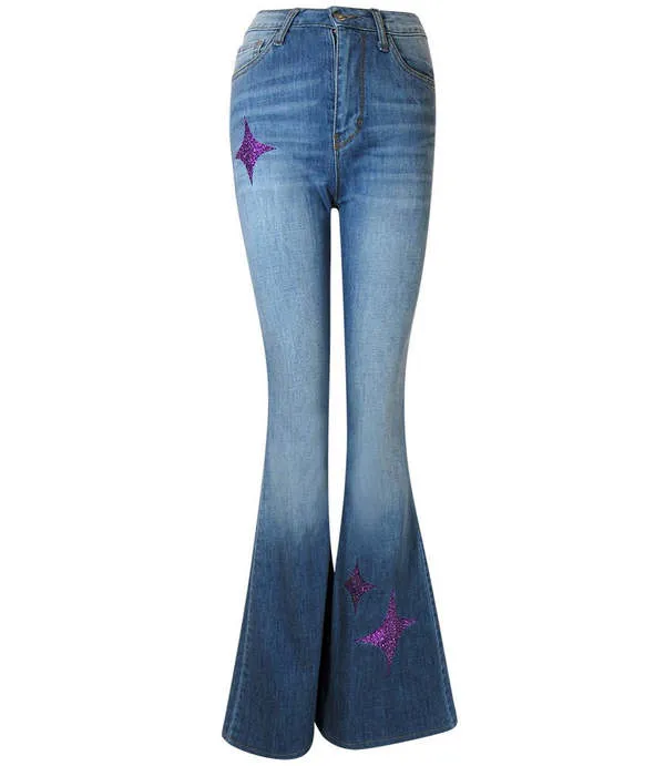 Designing Hollywood  X Madison Maison Denim Jean with Glitter Star - Lavender 