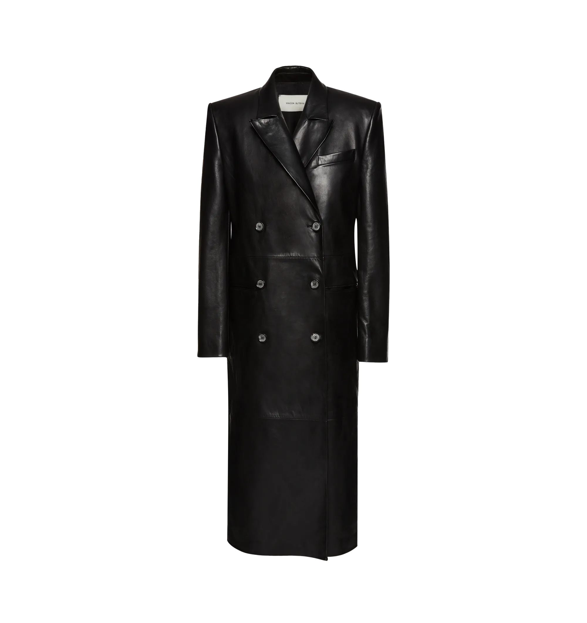 DOUBLE-BREASTED LEATHER COAT (WOMENS)