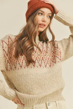 Embroidered Fair Isle Sweater