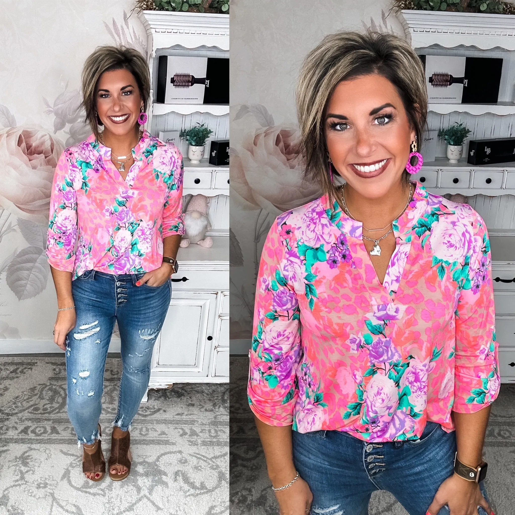 Figure It Out Top - Pink Multi