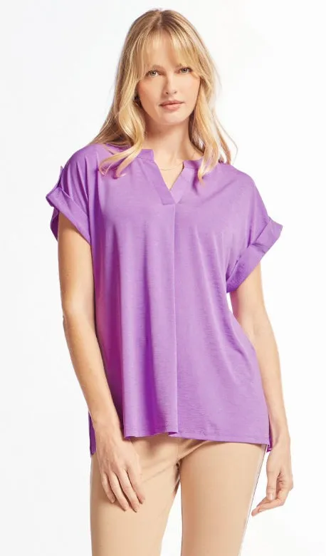 Figure It Out Top Short Sleeve - Lavender