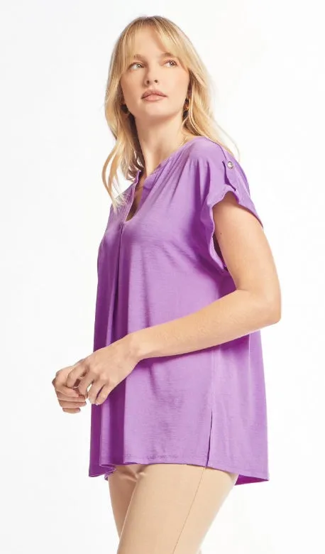 Figure It Out Top Short Sleeve - Lavender