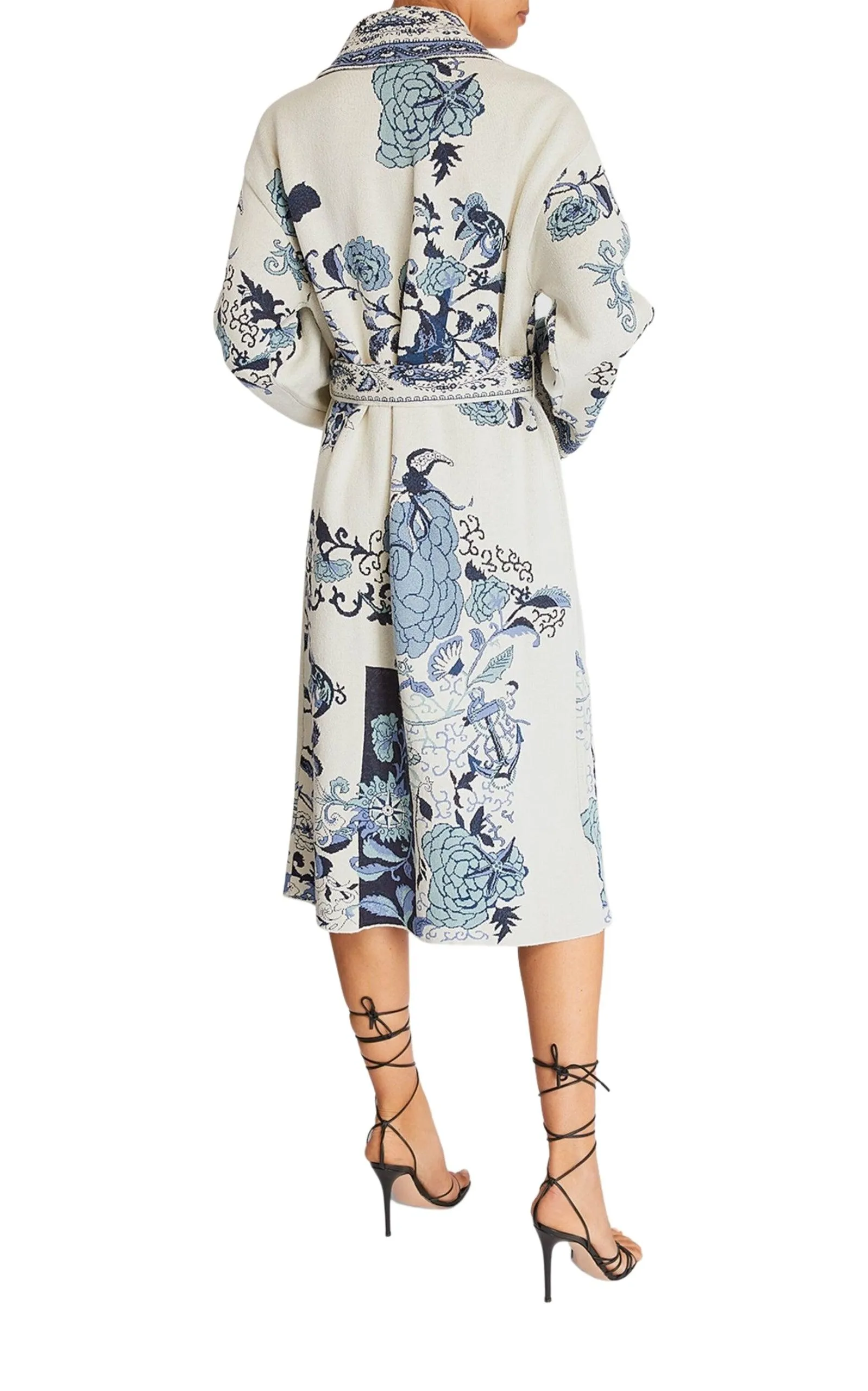 Floral Print Wrap Coat