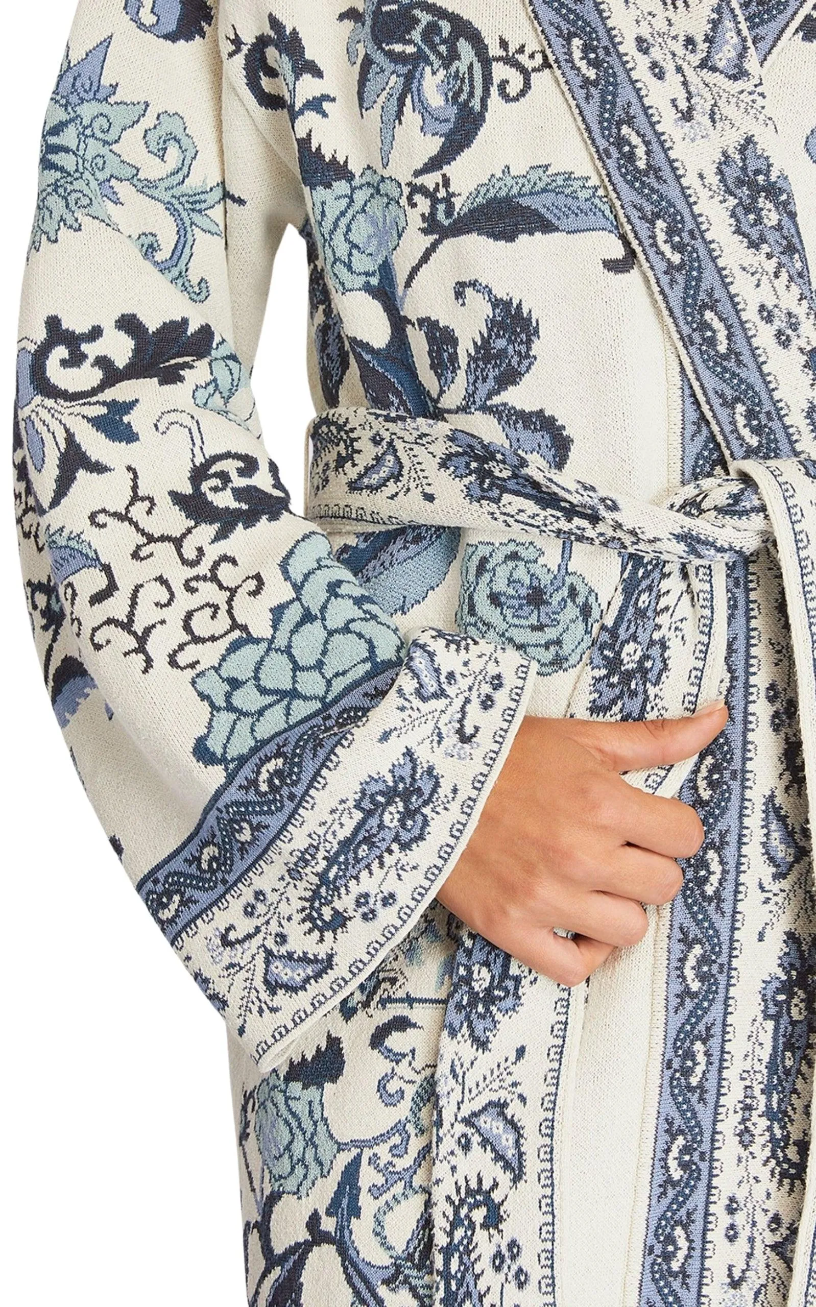 Floral Print Wrap Coat