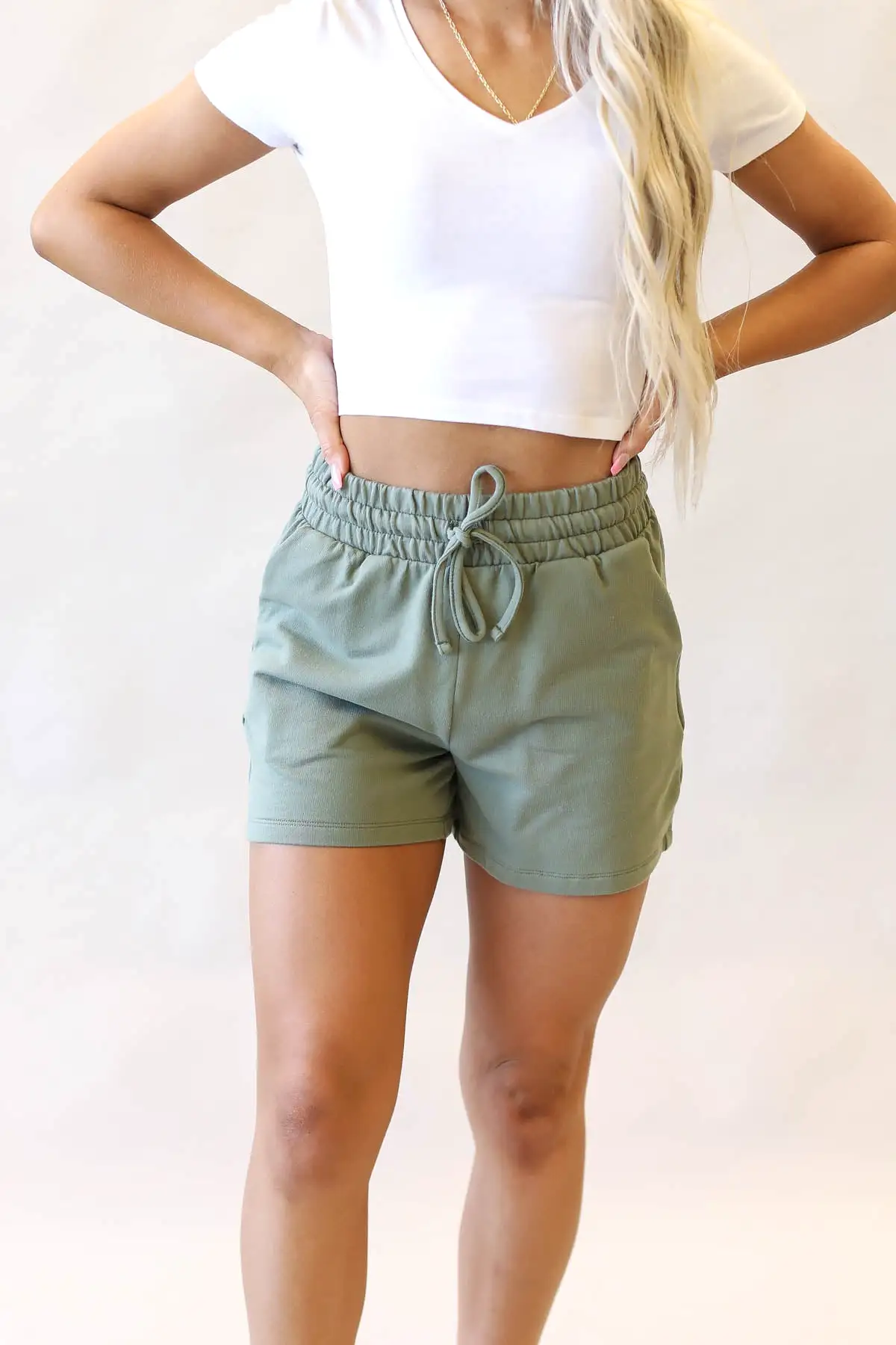 French Terry Drawstring Shorts