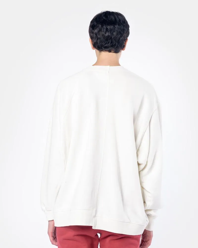 French Terry Drop Raglan Sweatshirt in White