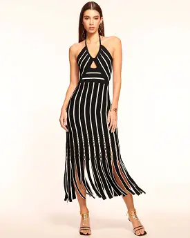 Frida Fringe Knit Midi Dress