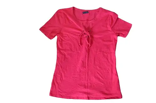 Girls red short sleeve drawstring top