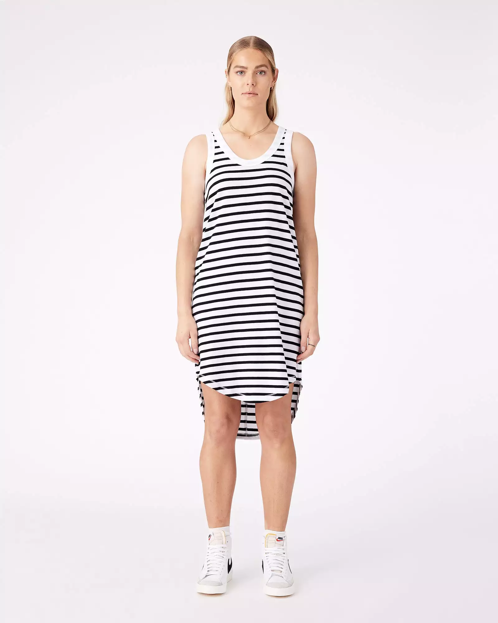 GISELLE DRESS - BLACK ROCK STRIPE