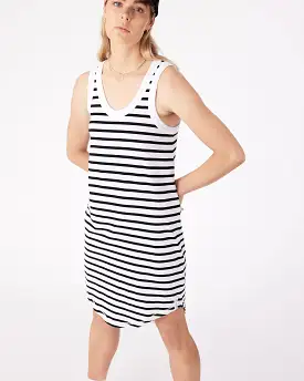 GISELLE DRESS - BLACK ROCK STRIPE