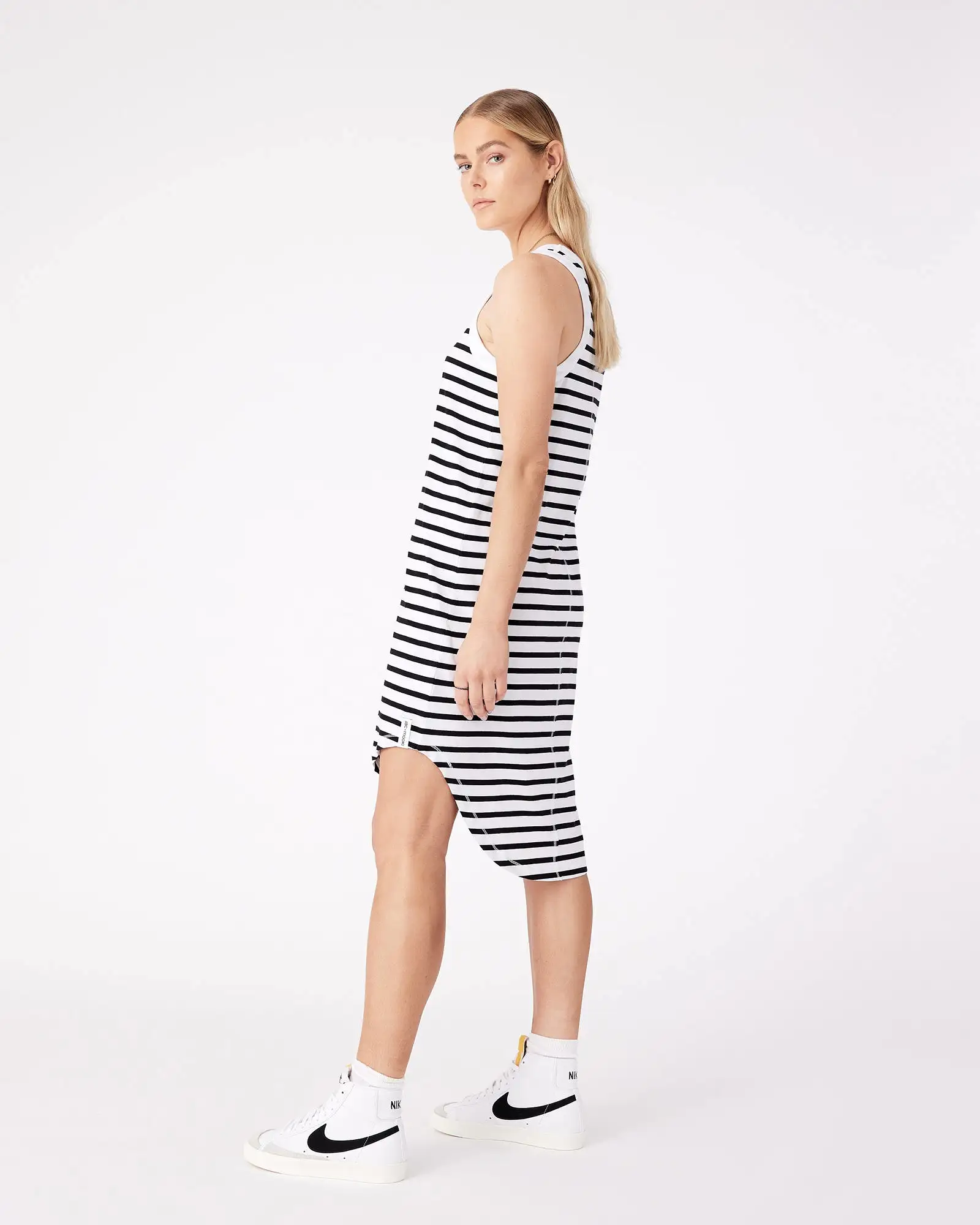 GISELLE DRESS - BLACK ROCK STRIPE