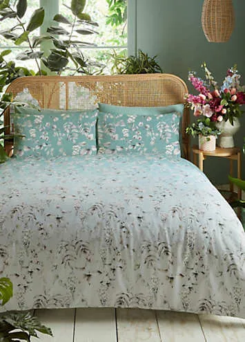 Graham & Brown Ethereal Flora 100% Cotton Sateen 220 Thread Count Duvet Cover Set | Kaleidoscope