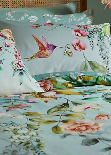 Graham & Brown Ethereal Flora 100% Cotton Sateen 220 Thread Count Duvet Cover Set | Kaleidoscope